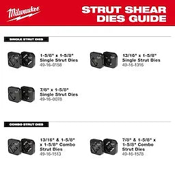 Milwaukee 49-16-1578, 7/8" & 1-5/8" x 1-5/8" Combination Strut Shearing Dies