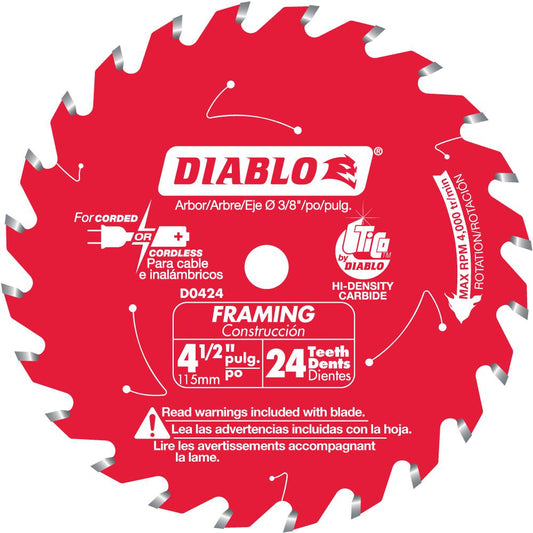 Diablo D0424X, 4-1/2" x 24 T Framing Blade