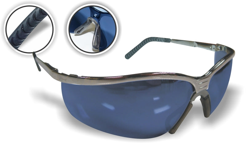 Workhorse EP2051SMBLBK, Gun Metal Frame with Blue Smoke Mirror Lens