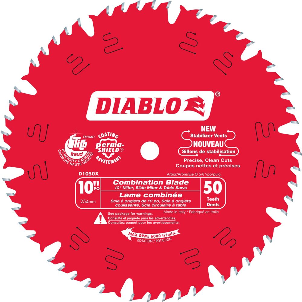 Diablo D1050X, 10" x 50T Combination Blade