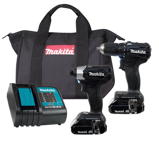 Makita DLX2220SYB, 18V LXT Sub-Compact Brushless 2 Tool Combo Kit (DDF483ZB / DTD155ZB)