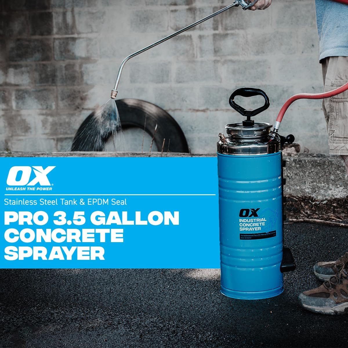 OX Tools OX-P045701, 13.2L CONCRETE SPRAYER – STAINLESS STEEL TANK & EPDM SEAL