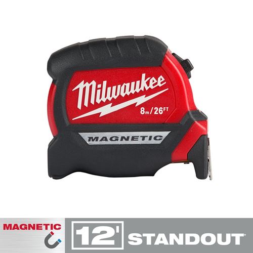 Milwaukee 48-22-0326, 8m/26ft Compact Magnetic Tape Measure