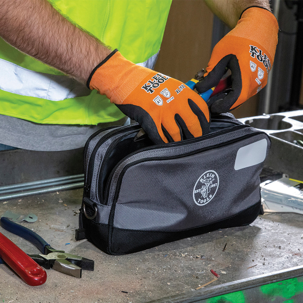 Klein Tools 55583, Double Zipper Bag, 12 x 7-Inch