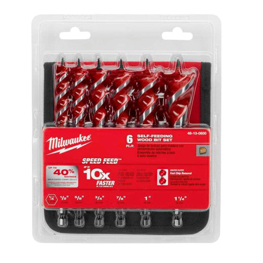 Milwaukee 48-13-0600, 6 pc 6-1/2" SPEED FEED Wood Bit Set