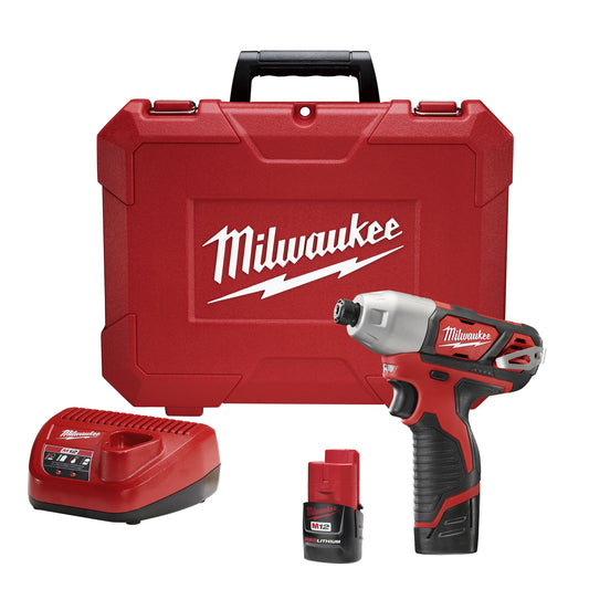 Milwaukee 2462-22, M12 1/4" Hex Impact Driver Kit