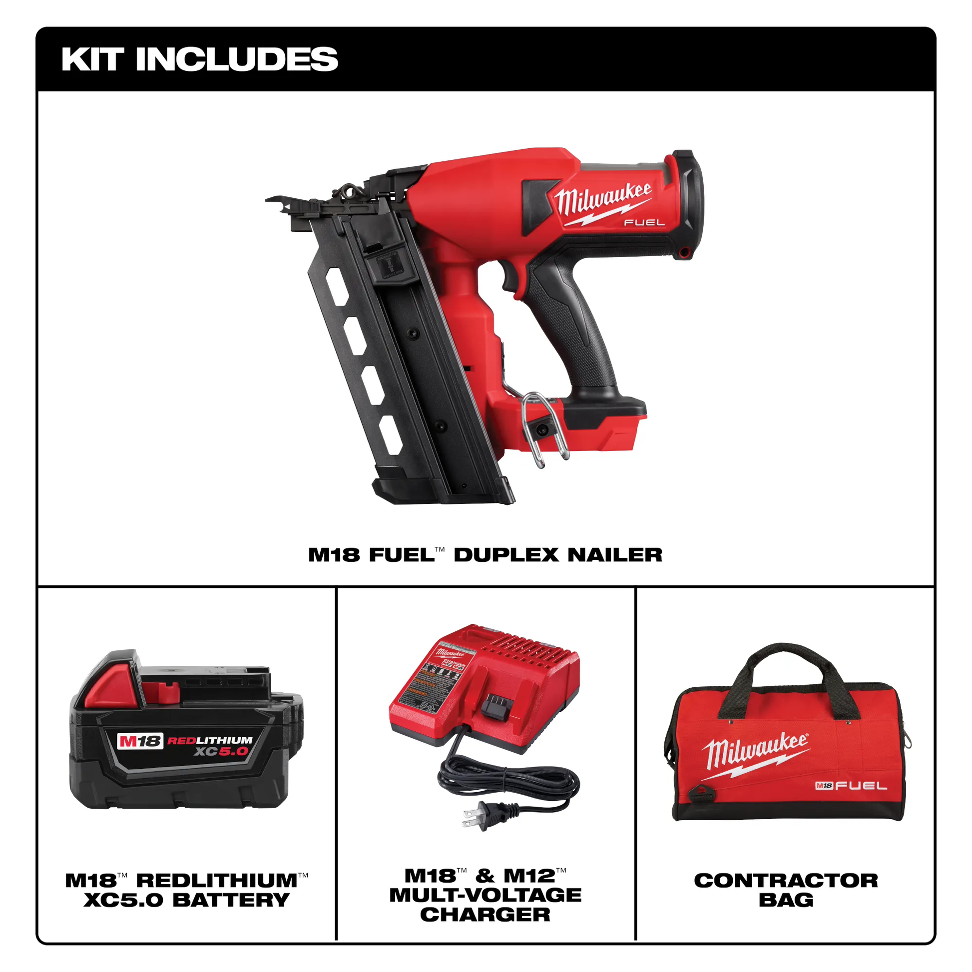 Milwaukee 2844-21, M18 FUEL™ Duplex Nailer Kit