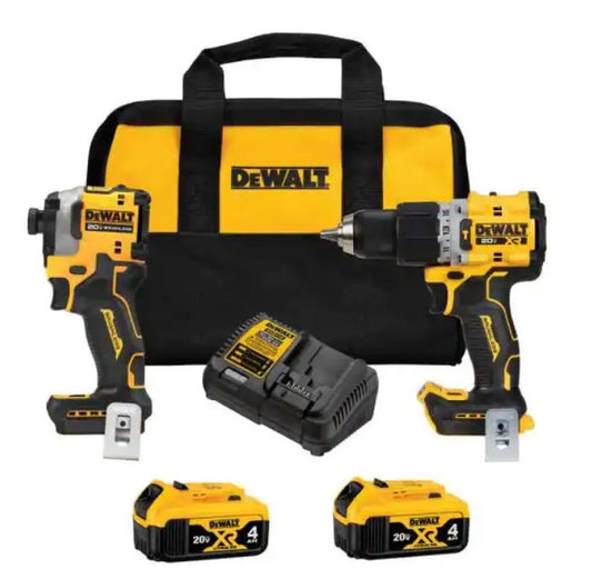 DEWALT DCK2050M2, 20V MAX XR Hammer Drill & ATOMIC Impact Driver 2x 4.0Ah Combo Kit