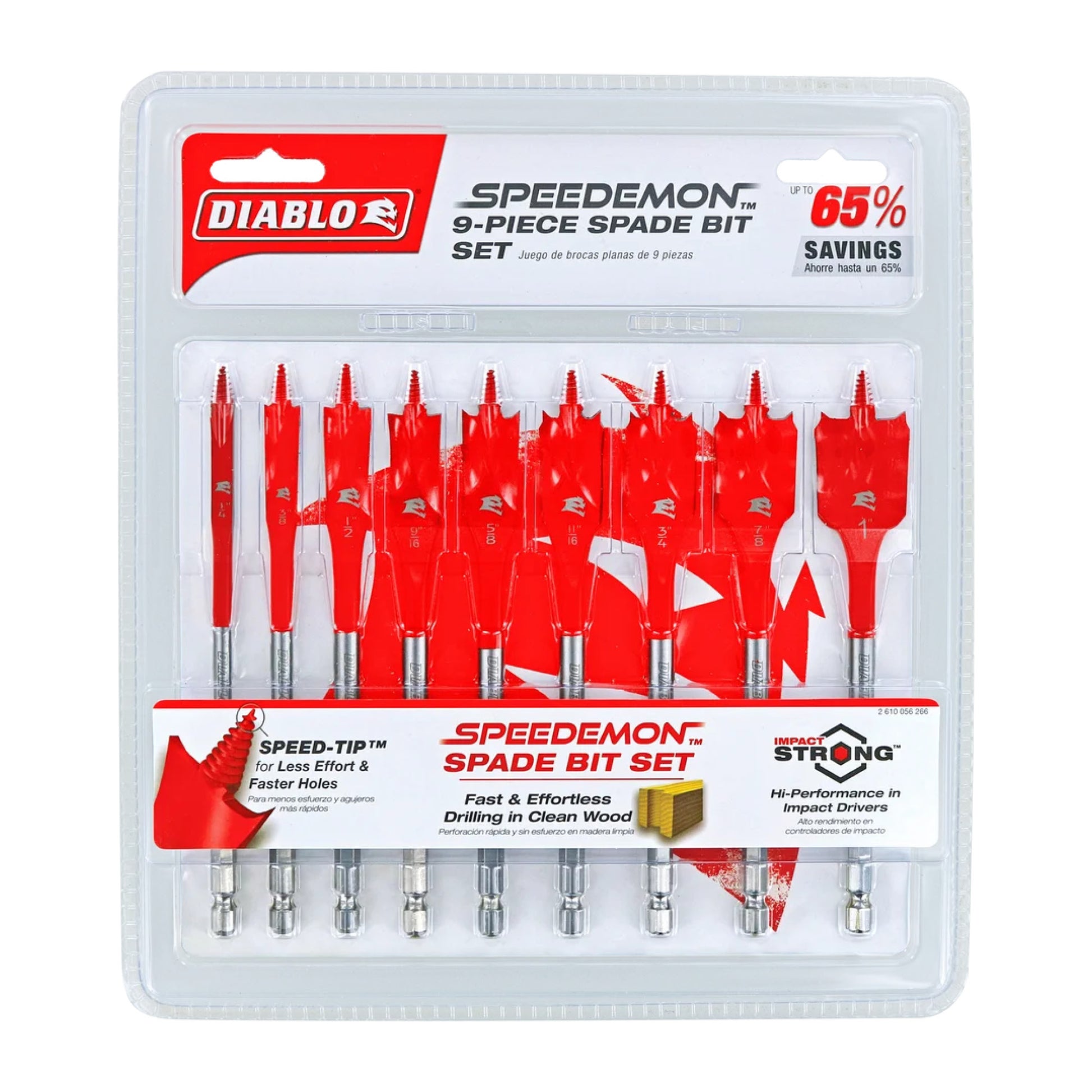 Diablo DSP2930-S9, DB Spade Bit Set 9PC