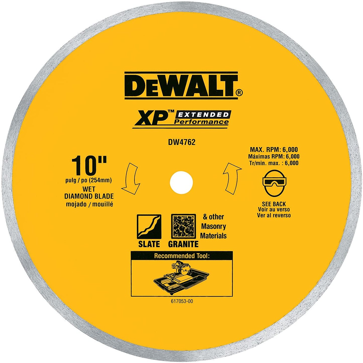 DEWALT DW4762, 10'' Porcelain Tile Blade