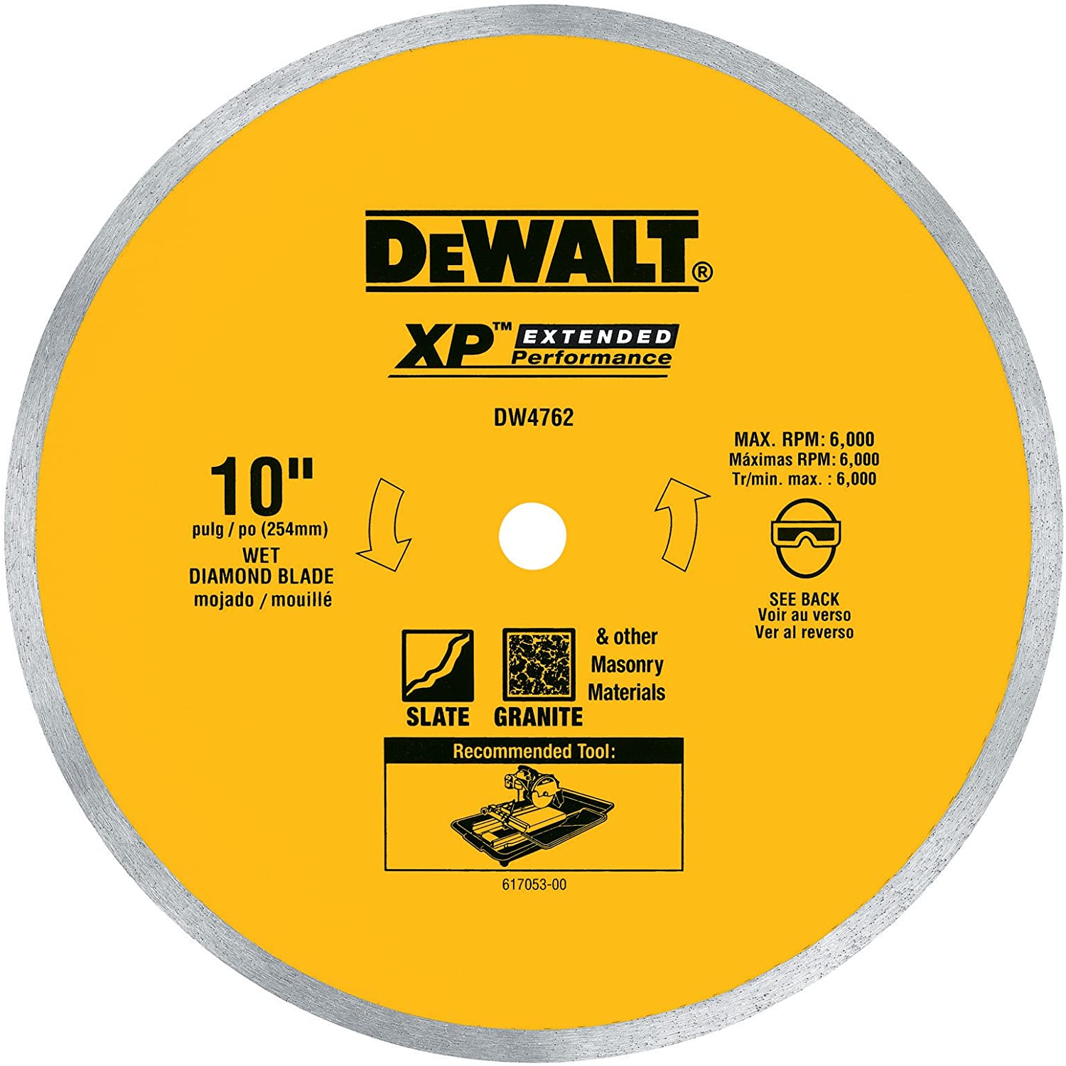 DEWALT DW4762, 10'' Porcelain Tile Blade