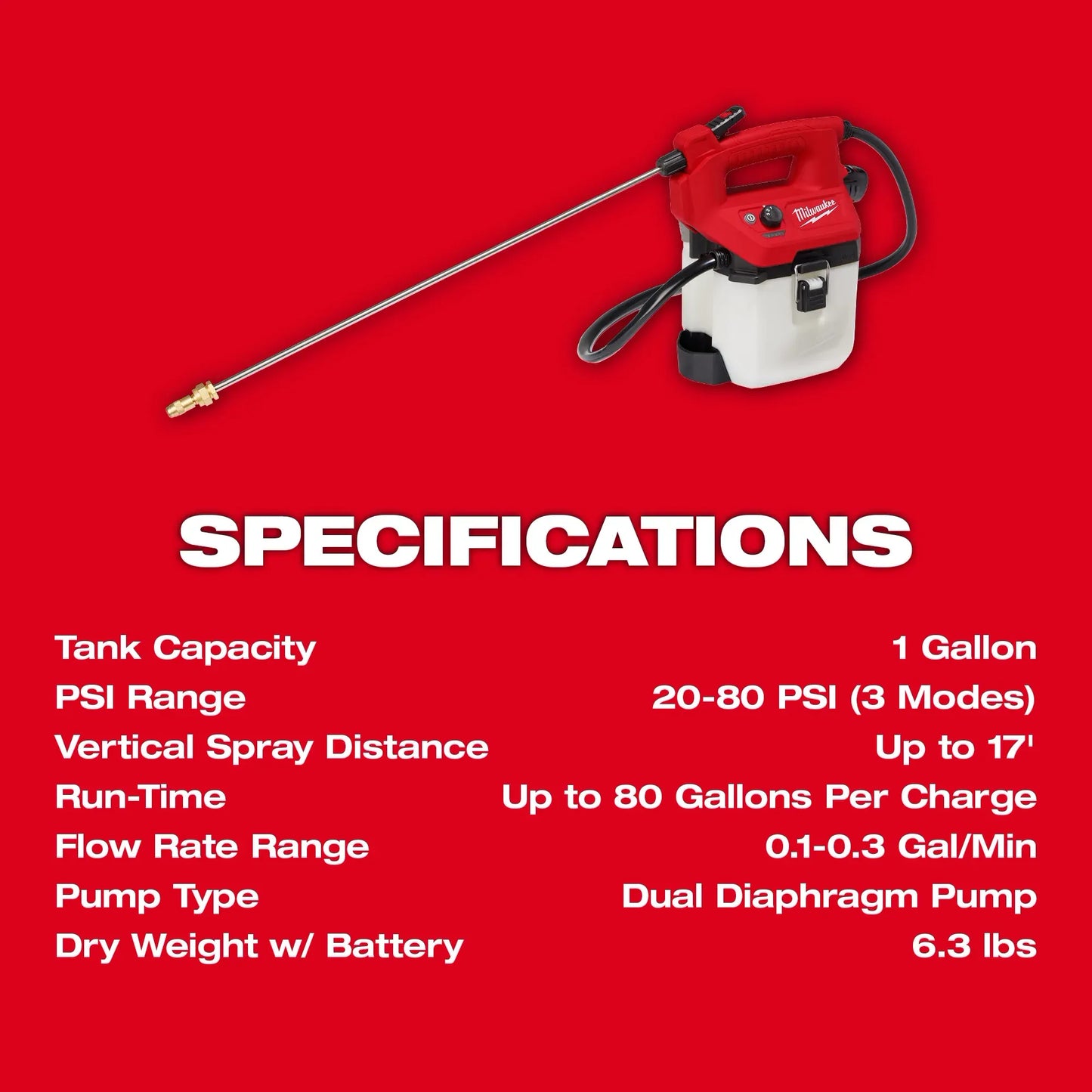 Milwaukee 2528-21G1, M12 1 Gallon Handheld Sprayer Kit