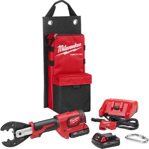 Milwaukee 2678-22BG, M18 FORCE LOGIC 6T Utility Crimper Kit with D3 Grooves and Fixed BG Die