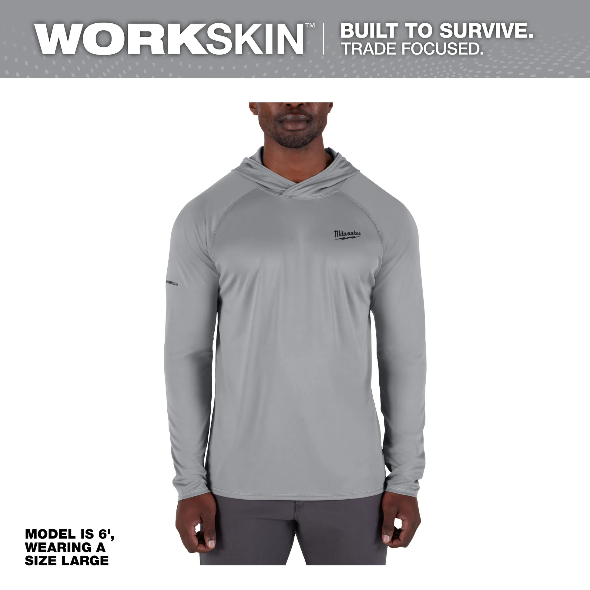 Milwaukee M550G, WORKSKIN™ Hooded Sun Shirt - Gray