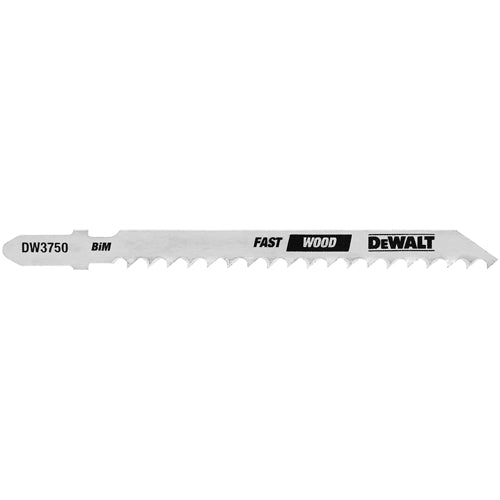 DEWALT DW3750-5, 4'' 6 TPI T-Shank Fast Cutting Cobalt Steel Jig Saw Blade