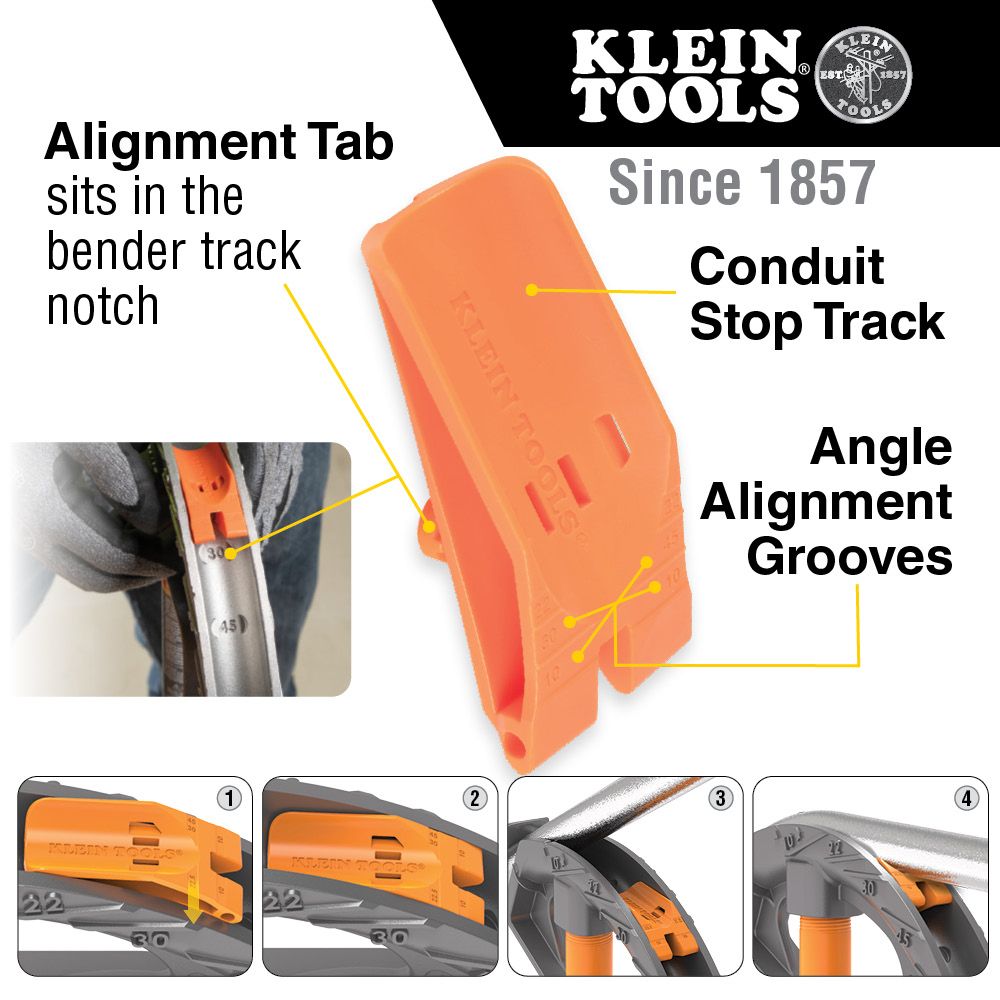 Klein Tools 51604, Iron Conduit Bender 3/4-Inch EMT with Angle Setter™