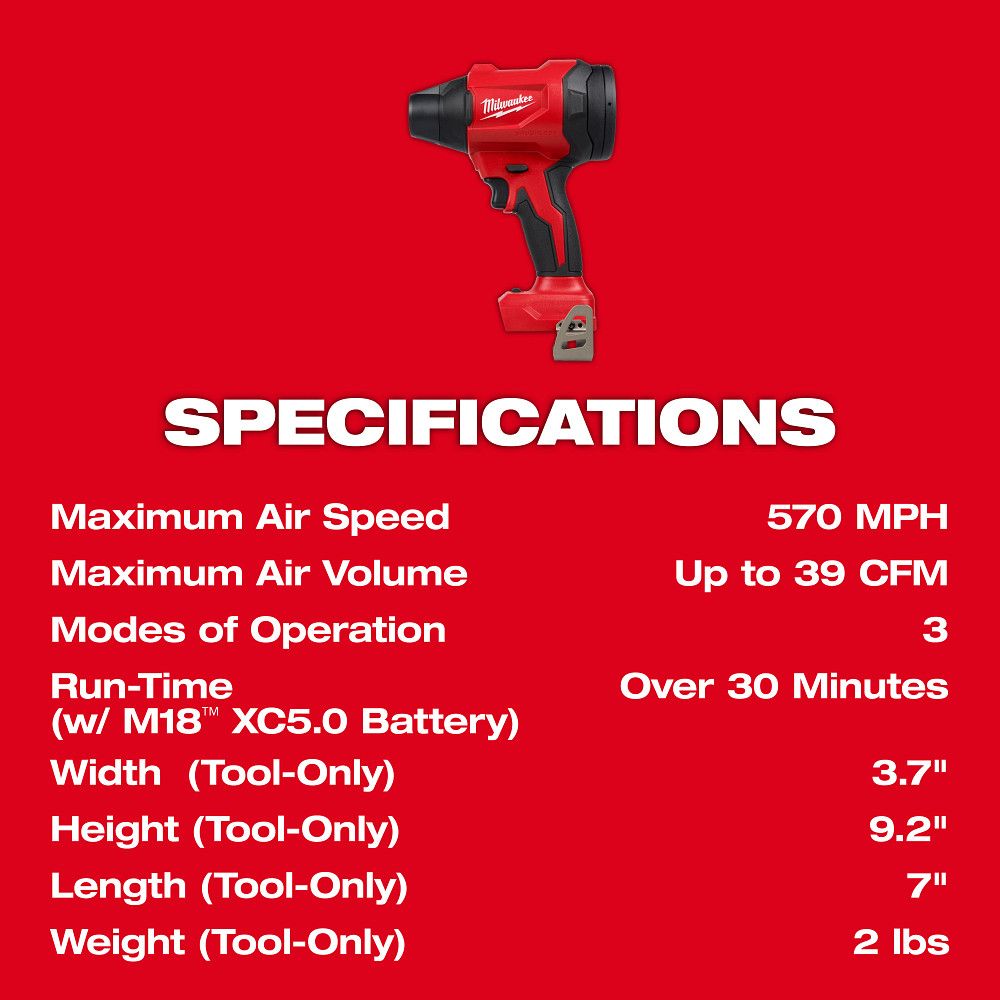Milwaukee 0887-20, M18™ Brushless Precision Blower