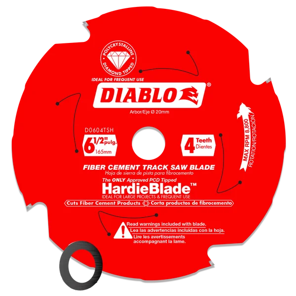 Diablo D0604TSH, 6-1/2" 4-Teeth Track Saw Blade for JamesHardie™ and Fiber Cement