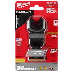 Milwaukee 49-25-1529, 1-3/8in Universal Fit OPEN-LOK TITANIUM CHARGED Bi-Metal Multi-Material Blades - 10pk