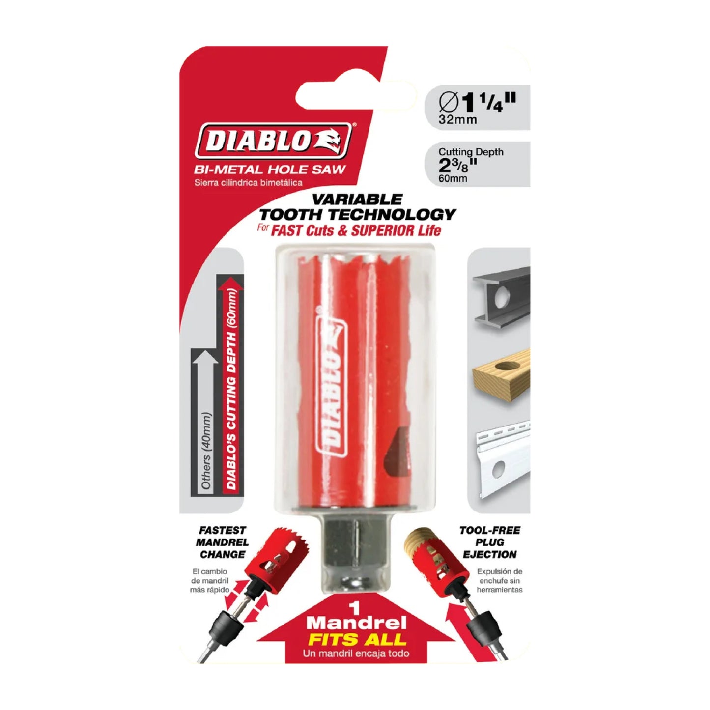 Diablo DHS1250, 1-1/4" BiM Hole Saw