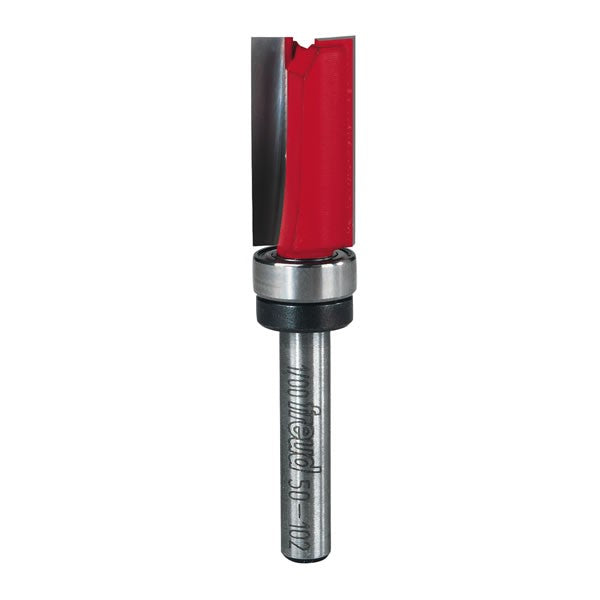 Freud 50-102, Carbide Router Bit - 1/2" x 1" x 2-5/8" OAL Bottom Bearing Flush Trim Bit (1/4" Shank)