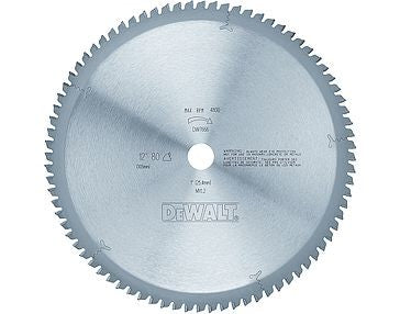 DEWALT DW7666, 12'' 80T Aluminium Cutting Saw Blade 1'' Arbor