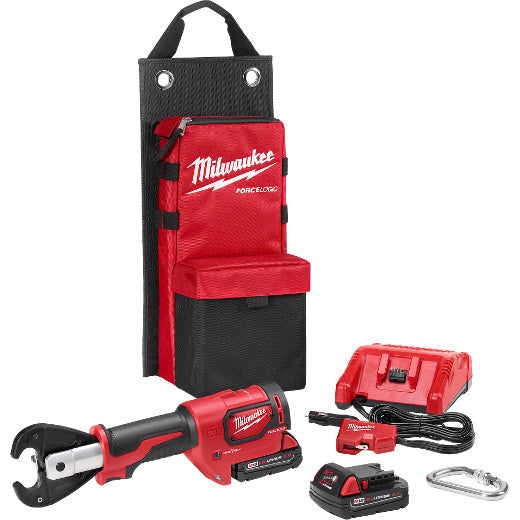 Milwaukee 2678-22, M18 FORCE LOGIC 6T Utility Crimper Kit with D3 Grooves "Snub Nose"