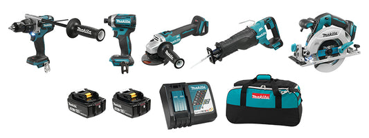 Makita DLX5095TX1, 18V (5.0 Ah) LXT 5 Tool Combo Kit