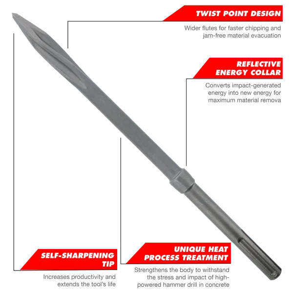 Diablo DMAPLCH2030, SDS-Plus Twist Point Chisel 10"