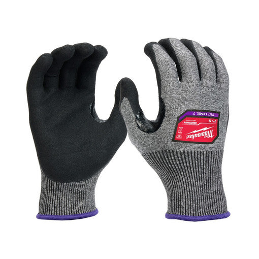 Milwaukee 48-73-7012B, 12 Pair Cut Level 7 High-Dexterity Nitrile Dipped Gloves - L