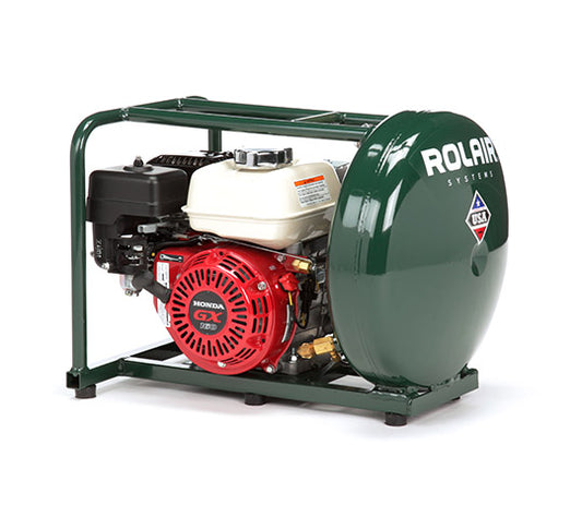 ROLAIR GD5000PV5H, 5.5-HP 5-Gallon Contractor Pancake Gas Powered Air Compressor w/ Honda GX160 Engine