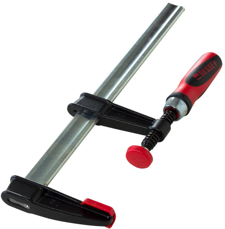 BESSEY TGJ2.524+2K, Clamp, woodworking, F-style, 2K handle, replaceable pads, 2.5 In. x 24 In., 600 lb