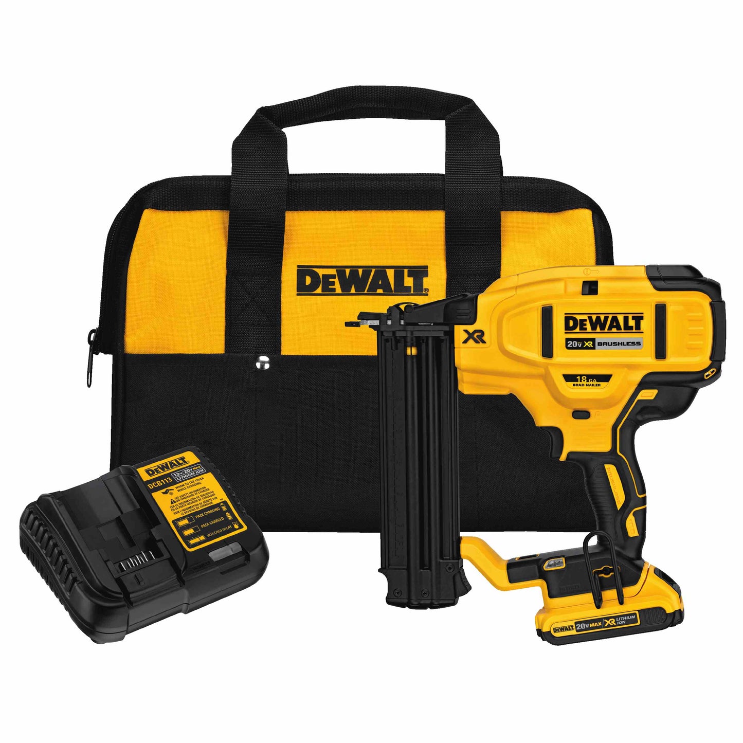 DEWALT DCN680D1, 20V MAX XR 18 Ga Cordless Brad Nailer Kit