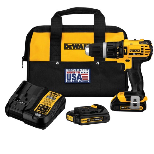 DEWALT DCD785C2, 20V MAX Li-Ion Compact Hammerdrill Kit (1.5 Ah)