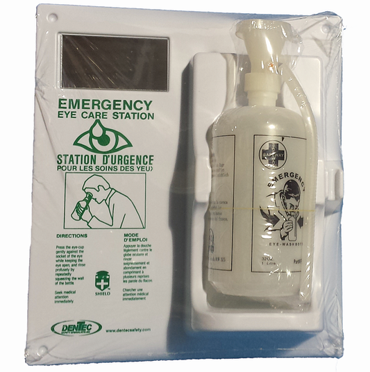 Dentec 89-1905-0, EYEWASH STATION WITH 1 - 1 LITER EMPTY BOTTLE