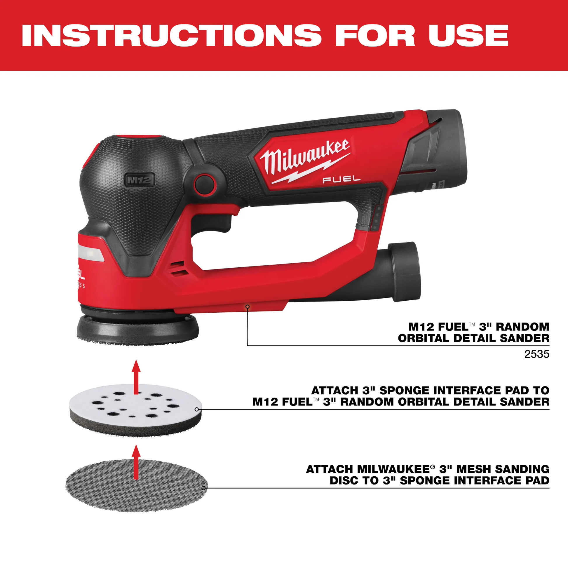 Milwaukee 48-80-6402, 3” Sponge Interface Pad