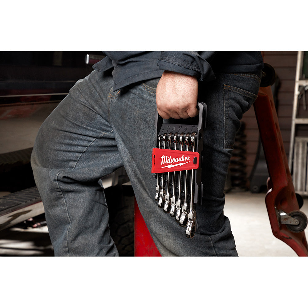 Milwaukee 48-22-9529, Flex Head Ratcheting Wrench Set - Metric - 7 Piece