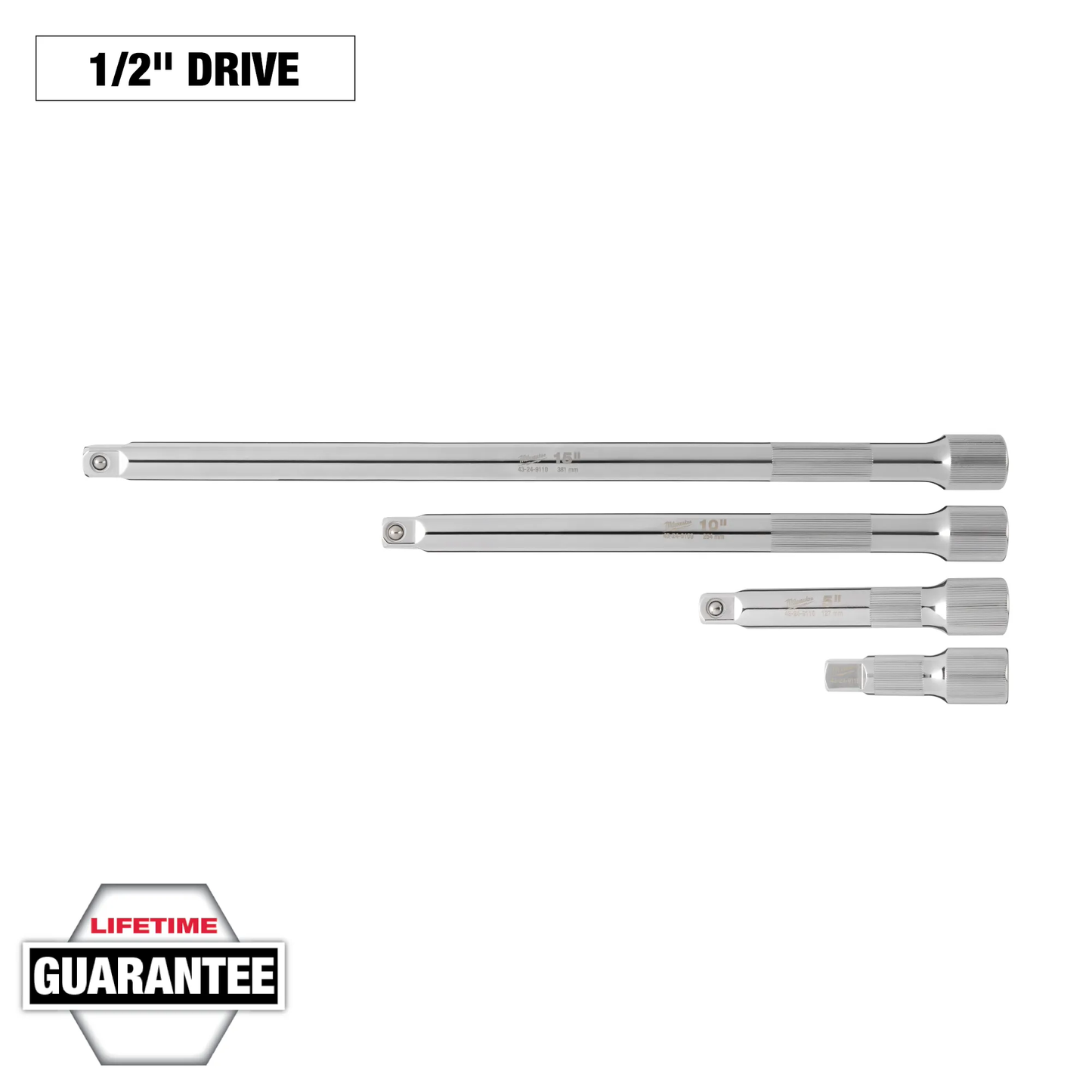 Milwaukee 48-22-9342, 4pc 1/2” Drive Socket Extension Set