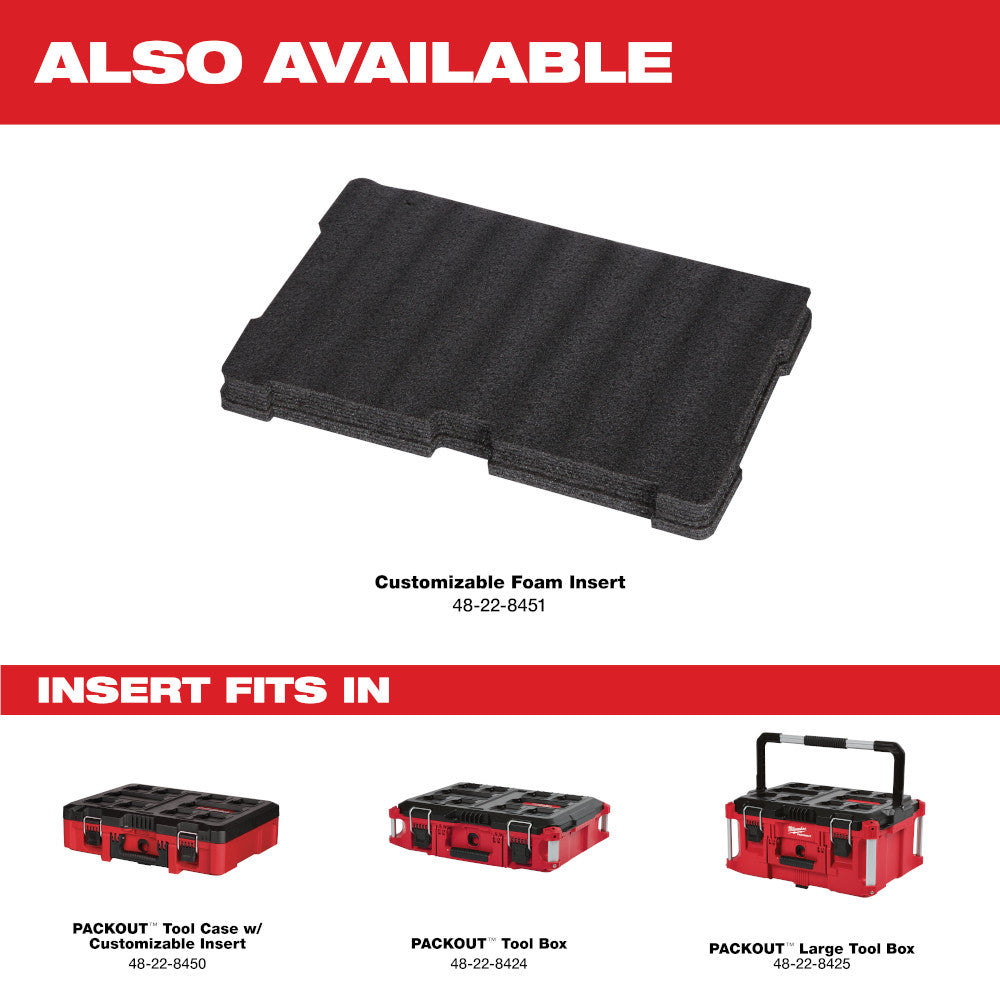 Milwaukee 48-22-8450, PACKOUT Tool Case W/ Foam Insert