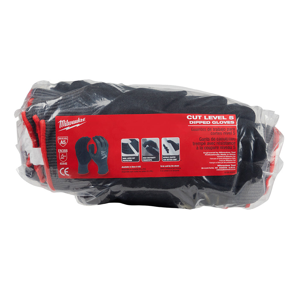 Milwaukee 48-22-8952, Cut Level 5 Dipped Gloves Large (Discontinued)