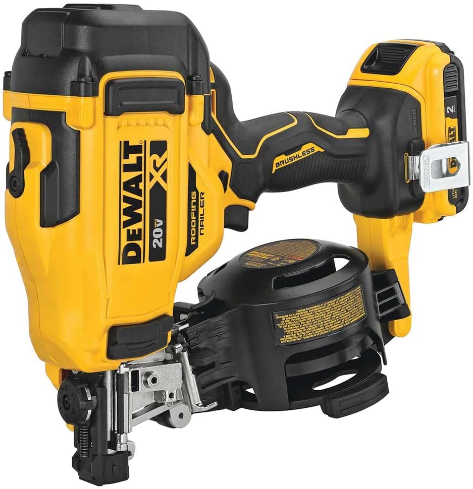 DEWALT DCN45RND1, 20V MAX Cordless Roofing Nailer Kit (2.0 Ah)