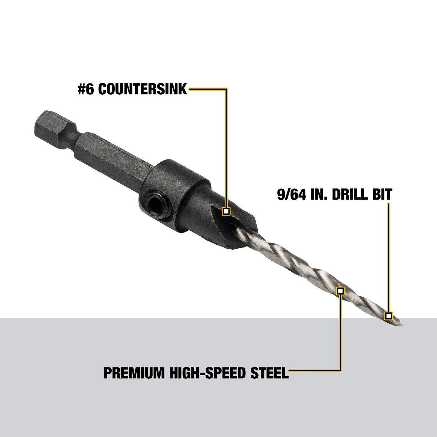 DEWALT DW2568, #8 Countersink with 11/64'' Drill Bit