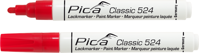 Pica 524/40, Paint-/Industry marker 2-4mm, Round tip, red