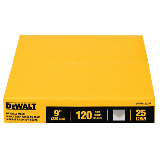 DEWALT DWAM12025P, 9'' Drywall Mesh 120 grit (25/pkg)