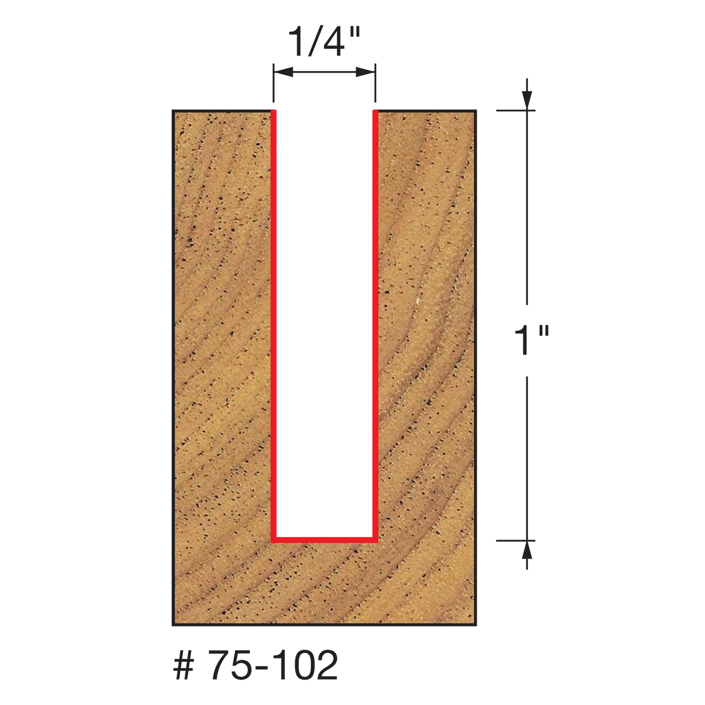 Freud 75-102, Carbide Router Bit - 1/4" x 2-1/2" Up Spiral / Double Flute Router Bit (1/4" Shank)