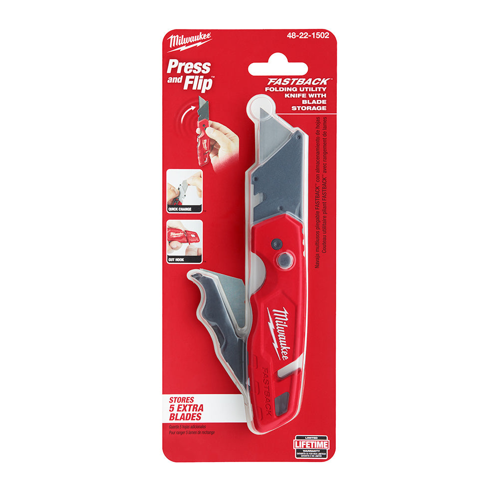 Milwaukee 48-22-1502, FASTBACK Folding Utility Knife w/ Blade Storage