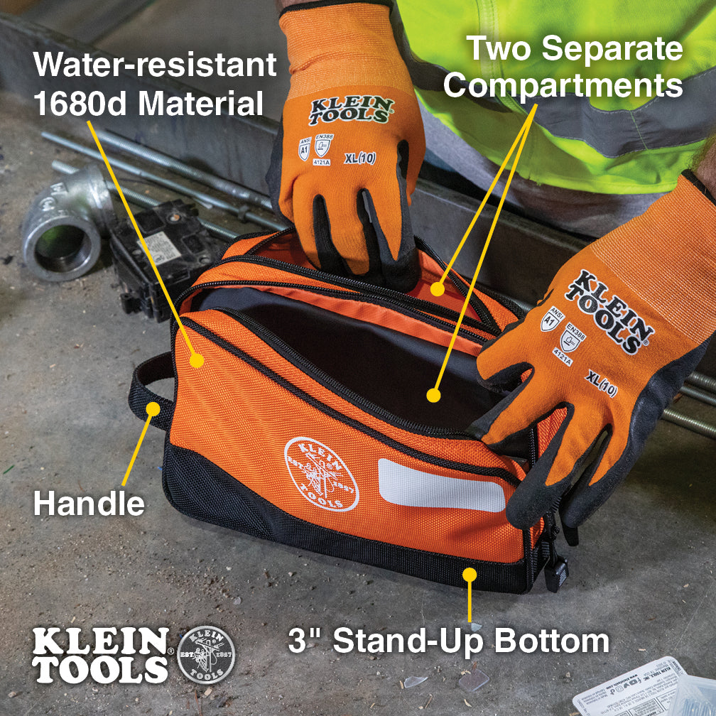 Klein Tools 55582, Double Zipper Bag, 10 x 6-Inch