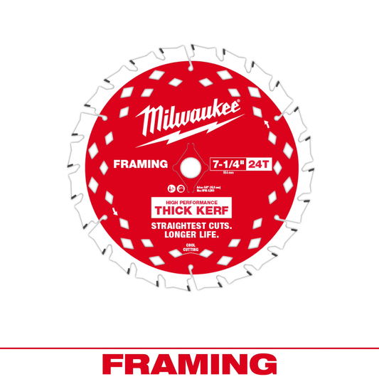 Milwaukee 48-40-0740, 7-1/4" 24T THICK KERF FRAMING BLD