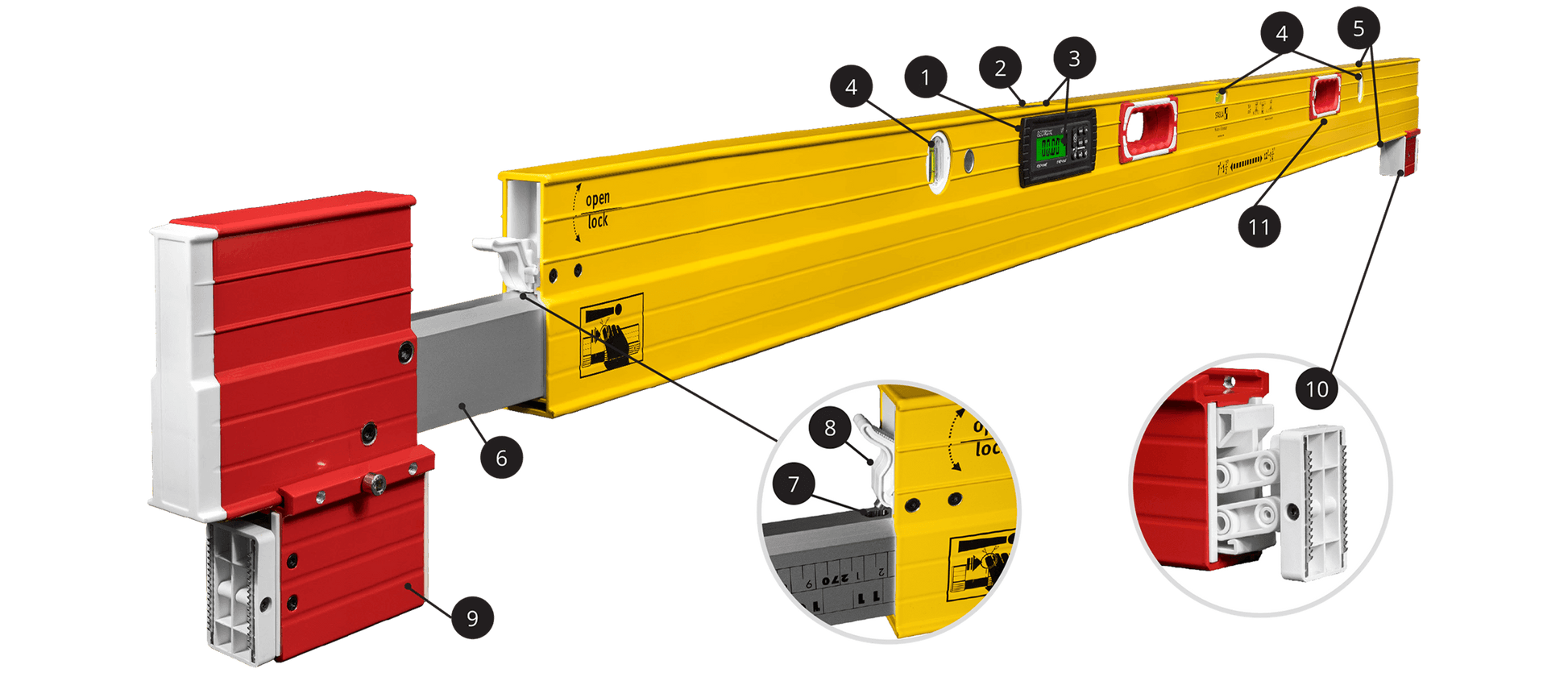 Stabila 37500, TECH 106 T Digital Plate Level 7ft-12ft with Carrying Case (Available In Store Only)