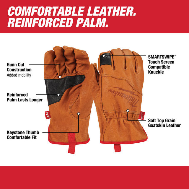 Milwaukee 48-73-0010, Goatskin Leather Gloves - S